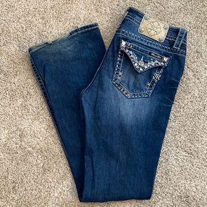 Miss Me Indigo Boot Cut Jeans with Embellished Pockets